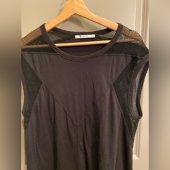T by Alexander Wang Black Mesh Sleeveless Dress / Tunic - Picture 5 of 8